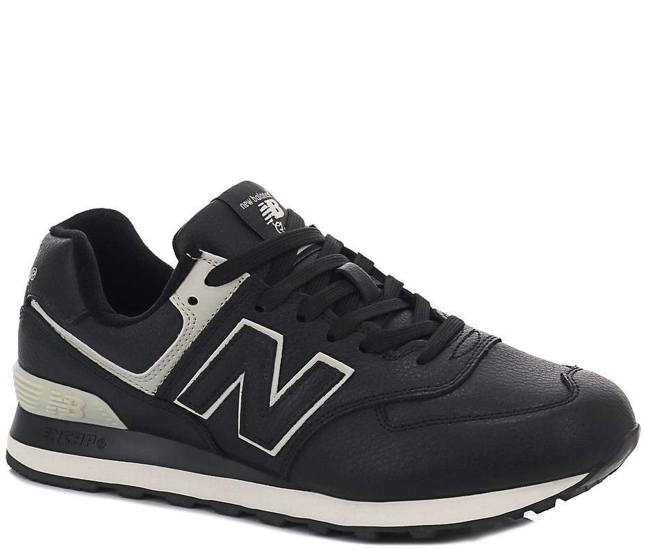 Кроссовки New Balance 574 Leather Mate Black / Beige