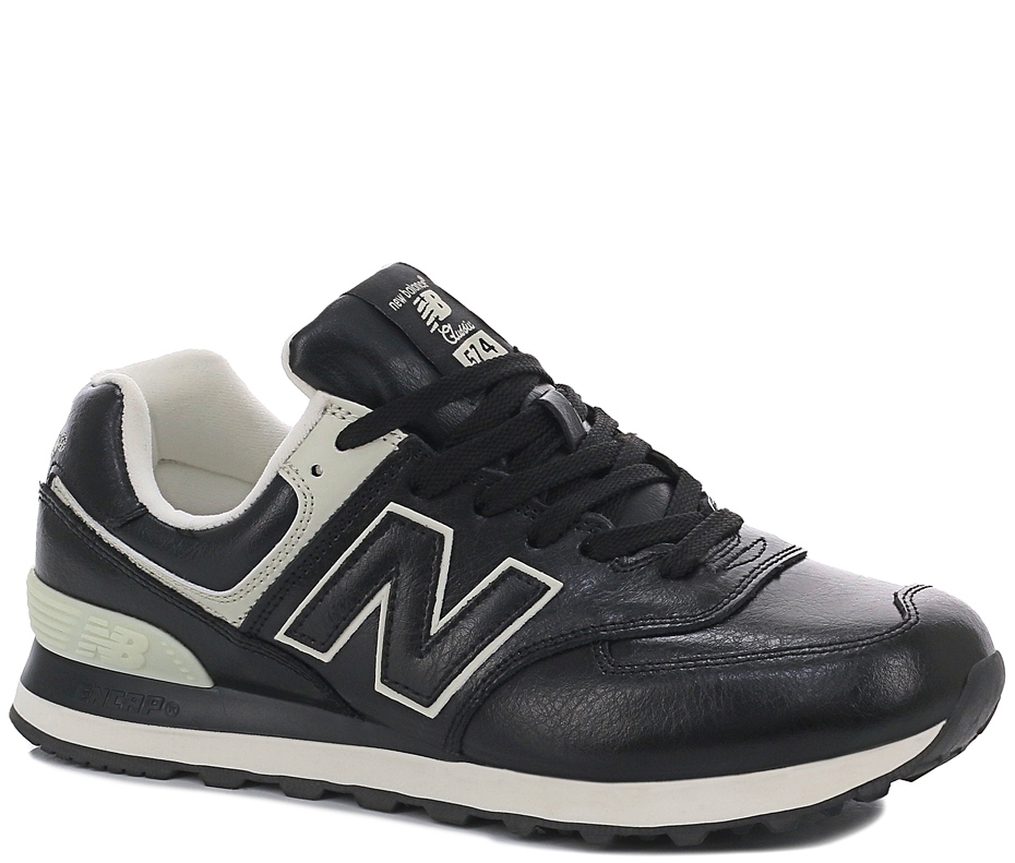 Кроссовки New Balance 574 Leather Black / Beige