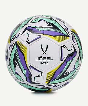 Мяч футбольный любительский Jögel Intro №3, белый/бирюзовый