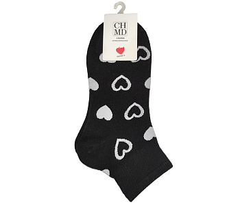 Носки женские CH MD Hearts Black / Silver (черный / серебро)