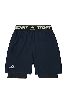 Шорты спортивные Adidas Performance TechFit Dark Blue / Black