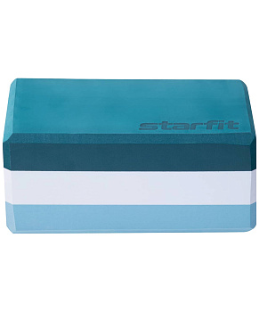 Блок для йоги STARFIT YB-201 EVA, 22,8х15,2х10 см, 350 гр, изумрудная радуга