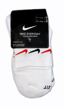 Носки средние Nike Dri Fit 40602411210 White / Red - 3 пары