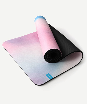 Коврик для йоги и фитнеса STARFIT FM-301, NBR, 183x61x1,0 см, с рисунком