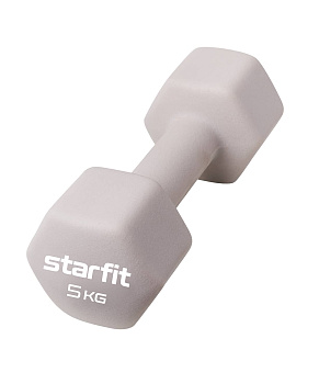 Гантель неопреновая STARFIT DB-201 5 кг, тепло-серый пастель