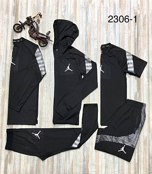 Костюм для тренировок 5 в 1 Nike Jordan Run Overit Black / Silver