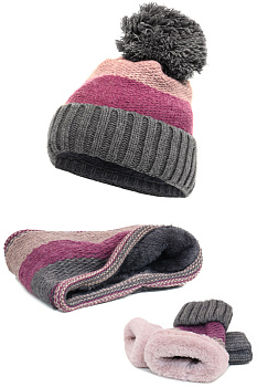 Шапка / шарф / перчатки Rym 987595K904 Violet / Gray