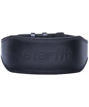 Пояс атлетический Starfit SU-321 6 дюймов, натуральная кожа, черный