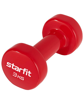 Гантель виниловая STARFIT DB-101 3 кг, красный
