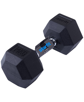 Гантель гексагональная STARFIT DB-301 14 кг, обрезиненная, черный