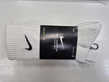 Носки с амортизацией Nike Everyday Cushioned Crew White - 3 пары.