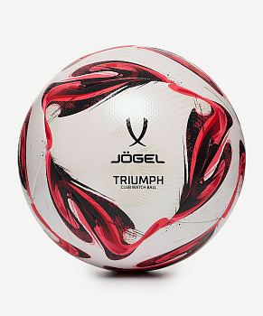 Мяч футбольный матчевый Jögel Triumph Club №5, белый/красный