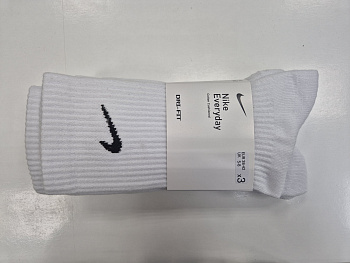Носки спортивные Nike Everyday Lighweight Crew White - 3 пары.