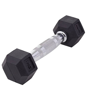 Гантель гексагональная STARFIT DB-301  1 кг, обрезиненная, черный