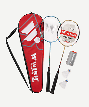 Набор для бадминтона WISH PRO Fusiontec 973K (2 ракетки, 2 волана), золотой / синий