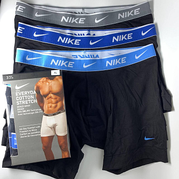 Трусы-шорты Nike Everyday Cotton Stretch Black - 3 шт.