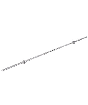 Гриф для штанги прямой STARFIT 180 см, d=25 мм, металл, с металлическими замками, хром