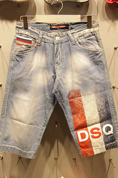 Бриджи джинсовые Dsquared J416-4 Blue / Red