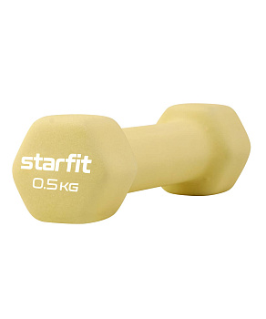 Гантель неопреновая STARFIT DB-201 0,5 кг, желтый пастельный