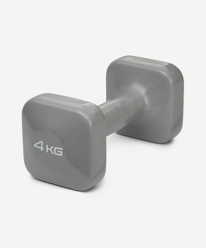 Гантель виниловая STARFIT DB-106 4 кг, квадратный, темно-серый