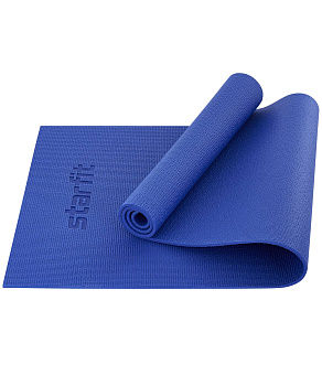 Коврик для йоги и фитнеса STARFIT FM-101 PVC, 0,8 см, 173x61 см, темно-синий