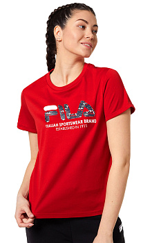 Футболка женская Fila 110576FLA Logo Red / Black