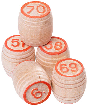 Лото (бочонок дерево) в деревянной шкатулке, темно-коричневый