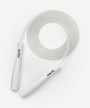 Скакалка STARFIT RP-501 ПВХ с пластиковыми ручками, 3 м, белый