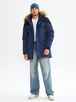 Арктическая парка Azimuth Elongated Protex 123/22938 Blue / Natural Fur