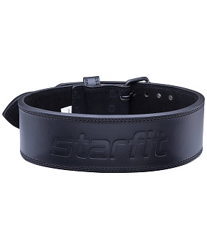 Пояс для пауэрлифтинга Starfit SU-331 натуральная кожа, черный