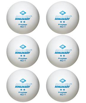 Мяч для настольного тенниса Donic-Schildkröt 2* Prestige, белый, 6 шт.