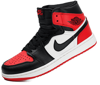 Кроссовки Nike Air Jordan 1 Mid Unisex Leather Black / Red