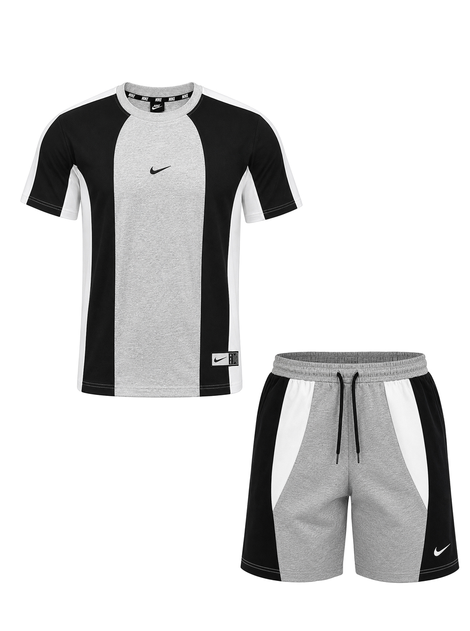 Костюм шорты с футболкой Nike Air Grey / Black / White