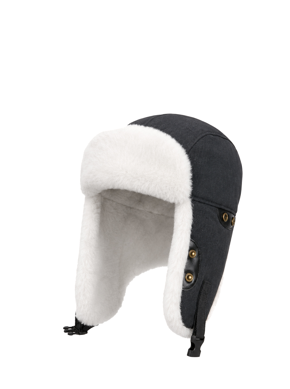 Шапка мужская ушанка трансформер Carhartt 3D Dark Grey / White