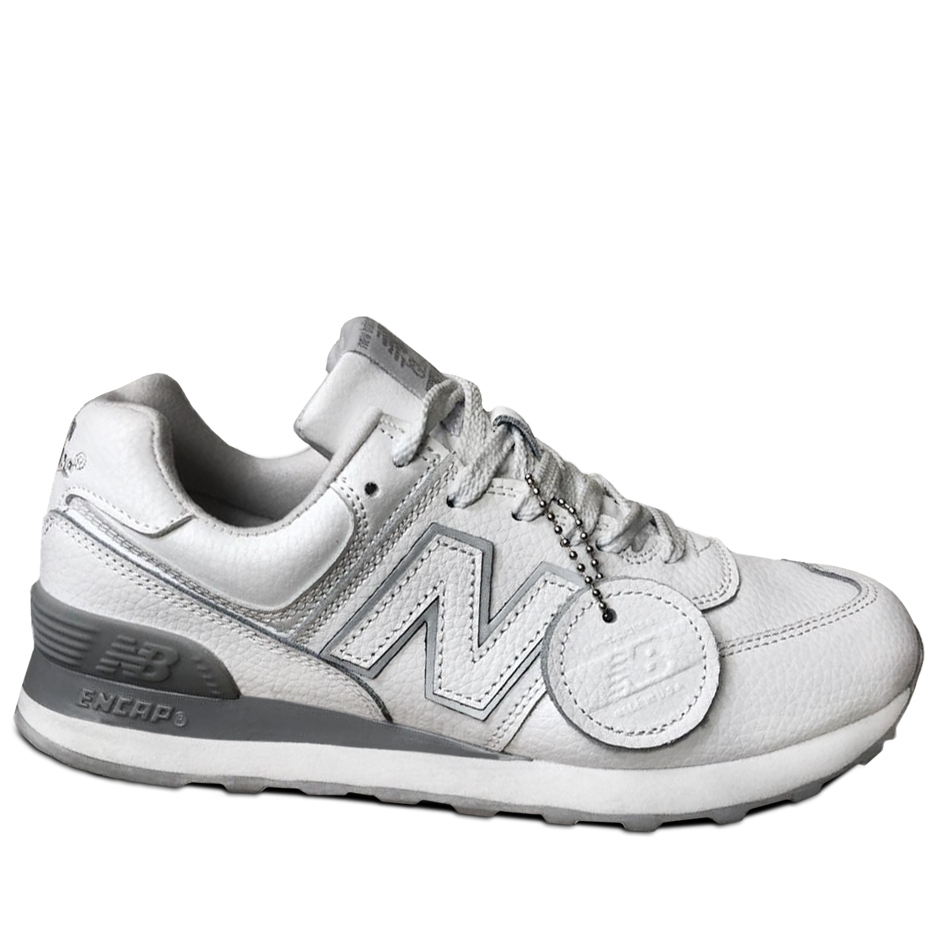 Кроссовки New Balance 574 Leather U White / Gray