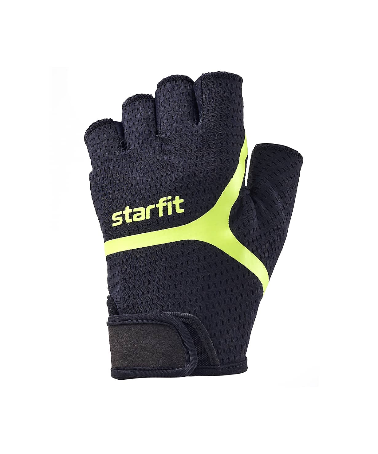 Перчатки для фитнеса Starfit WG-103, черный / ярко-зеленый