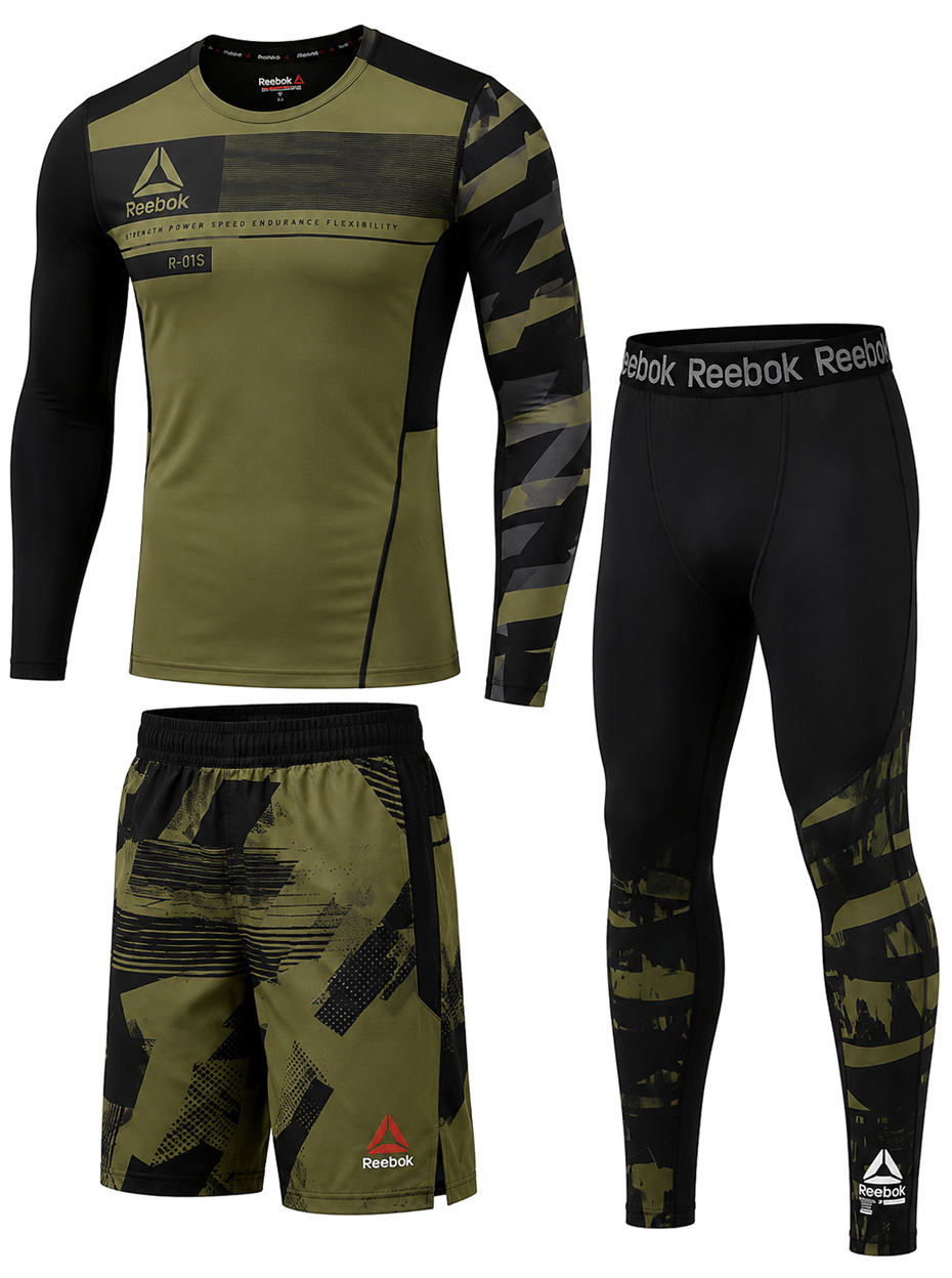 Костюм для тренировок 3 в 1 Reebok Thermowarm Touch Khaki / Black