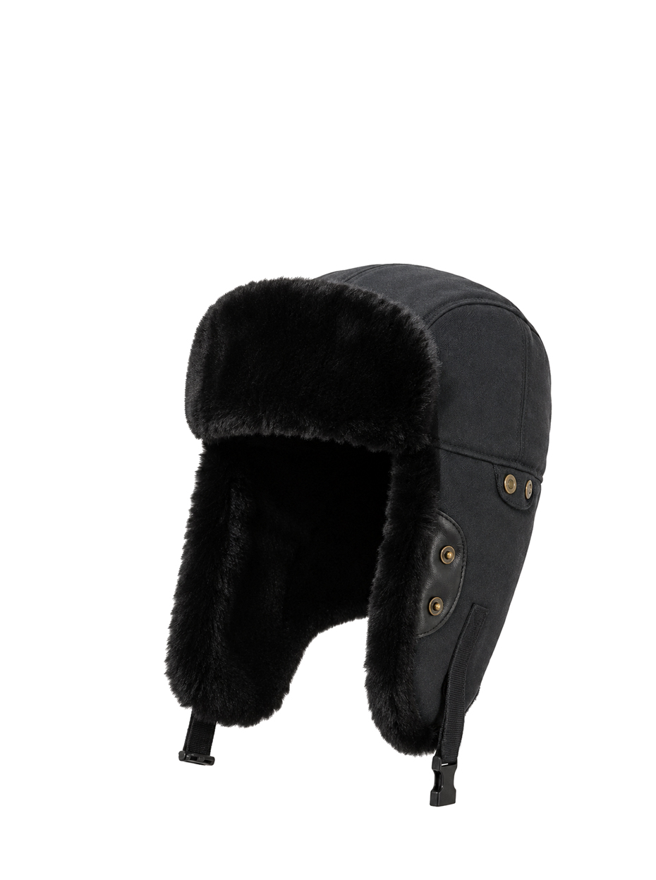 Шапка мужская ушанка трансформер Carhartt 3D Dark Grey / Black