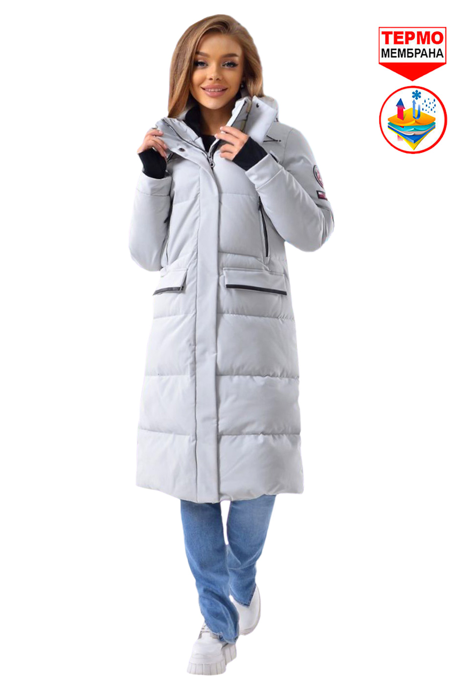 Куртка-пальто Azimuth 123/20684 Elongated Gray