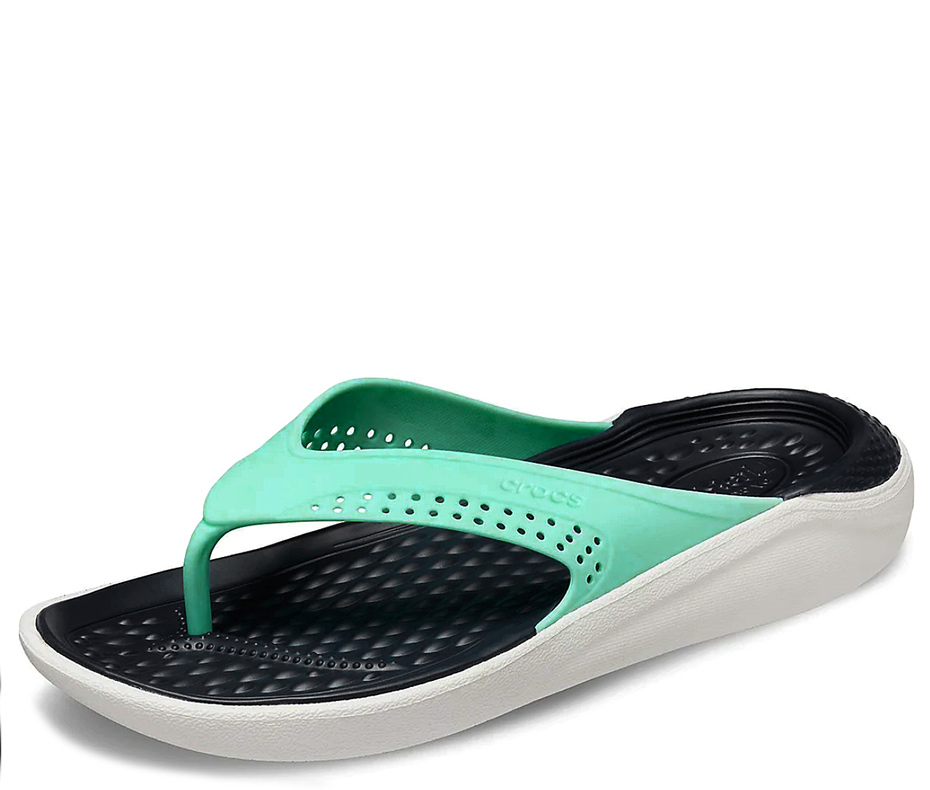 Сланцы Crocs LiteRide Flip 205182-J82 Mint / Black / Beige