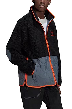Куртка флисовая Adidas Storm Big Trefoil Sherpa Black / Gray