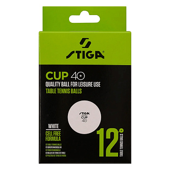Мяч для настольного тенниса STIGA Cup ABS, белый, 12 шт.