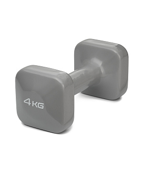 Гантель виниловая STARFIT DB-106 4 кг, квадратный, темно-серый