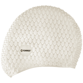 Шапочка для плавания TORRES Bobbles White, силикон