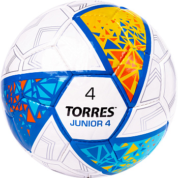 Мяч футбольный тренировочный TORRES Junior №4, синий