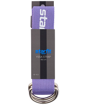 Ремень для йоги STARFIT YB-100, фиолетовый пастель, 180*3,8*0,1см