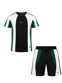 Костюм шорты с футболкой Nike Air Black / White / Green