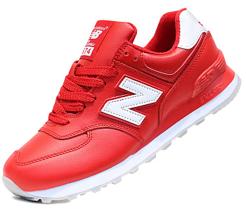Кроссовки New Balance 574 Leather Unisex Red / White