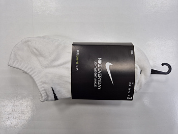 Носки спортивные Nike Everyday Lightweight Ankle U White - 3 пары.
