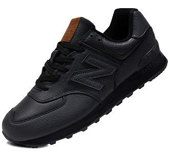 Кроссовки New Balance 574 Leather Mate Black / Black